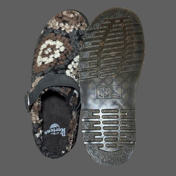 Dr. Martens Isham Crochet Wool Suede Mules in Black NWOB USM10 - Picture 8 of 9